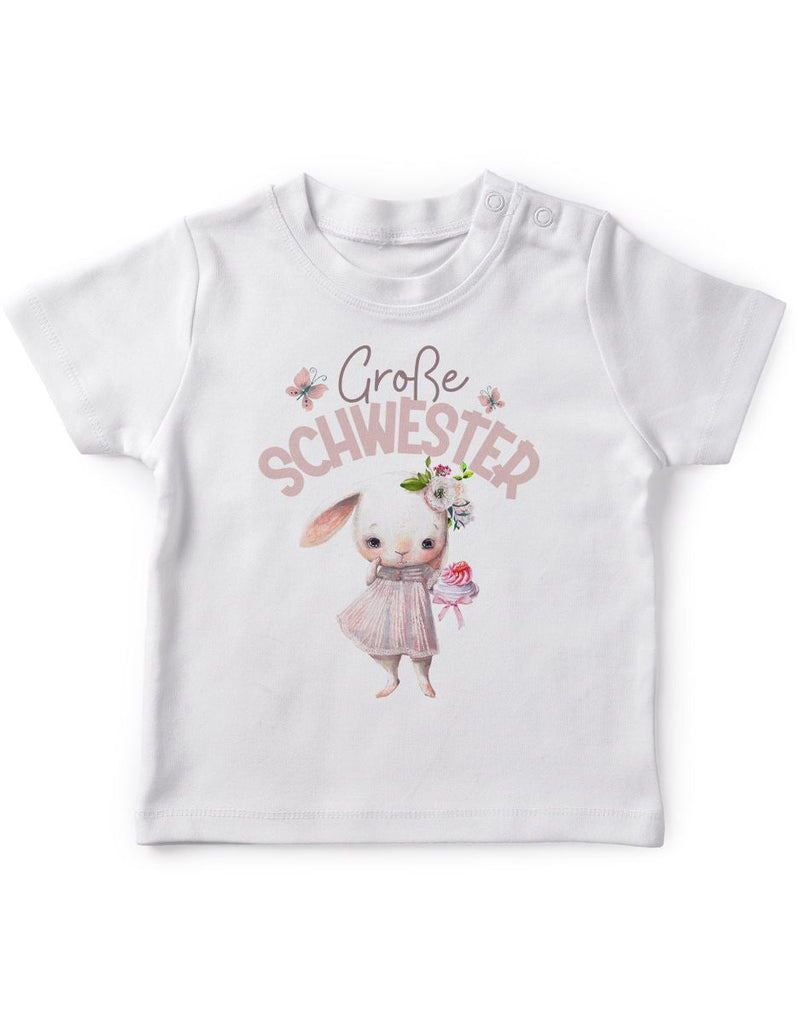 Baby / Kinder T-Shirt kurzarm Große Schwester Hase - von Mikalino