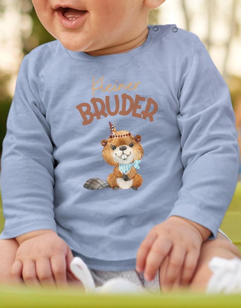 Baby / Kinder Longsleeve langarm Kleiner Bruder Bieber - von Mikalino