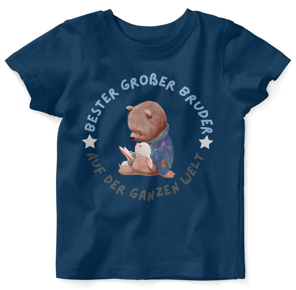 Baby / Kinder T-Shirt kurzarm Bester großer Bruder auf der ganzen Welt - von Mikalino