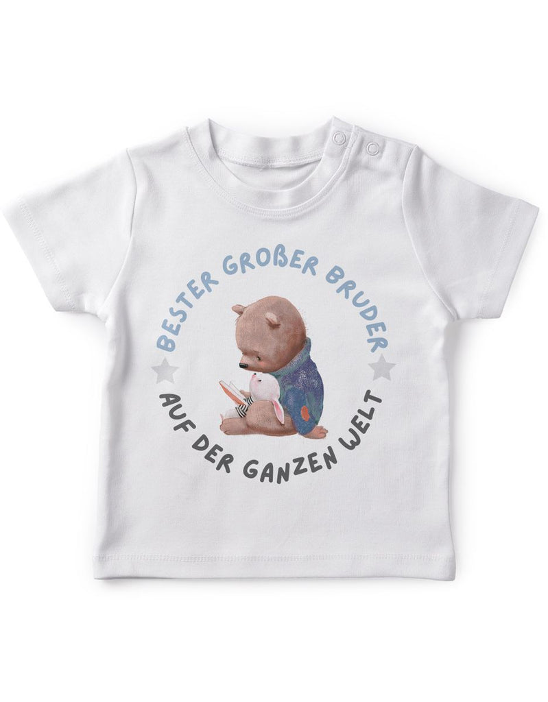 Baby / Kinder T-Shirt kurzarm Bester großer Bruder auf der ganzen Welt - von Mikalino