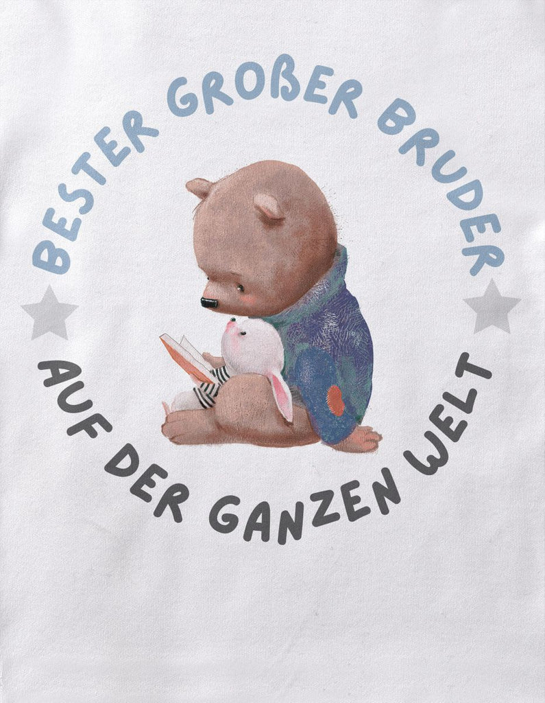 Baby / Kinder T-Shirt kurzarm Bester großer Bruder auf der ganzen Welt - von Mikalino