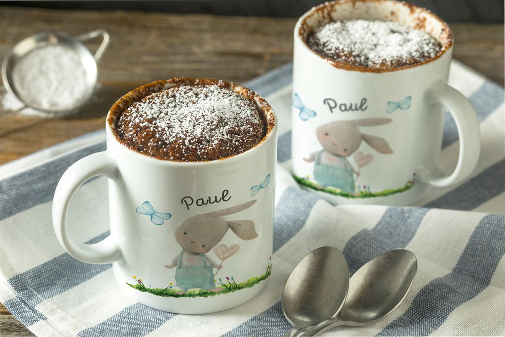 Keramik Tasse Kleiner Hase mit Wunschname - von Mikalino