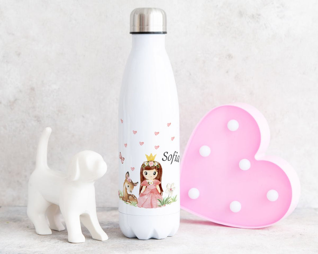 Thermo Trinkflasche Prinzessin & Reh mit Wunschname - von Mikalino