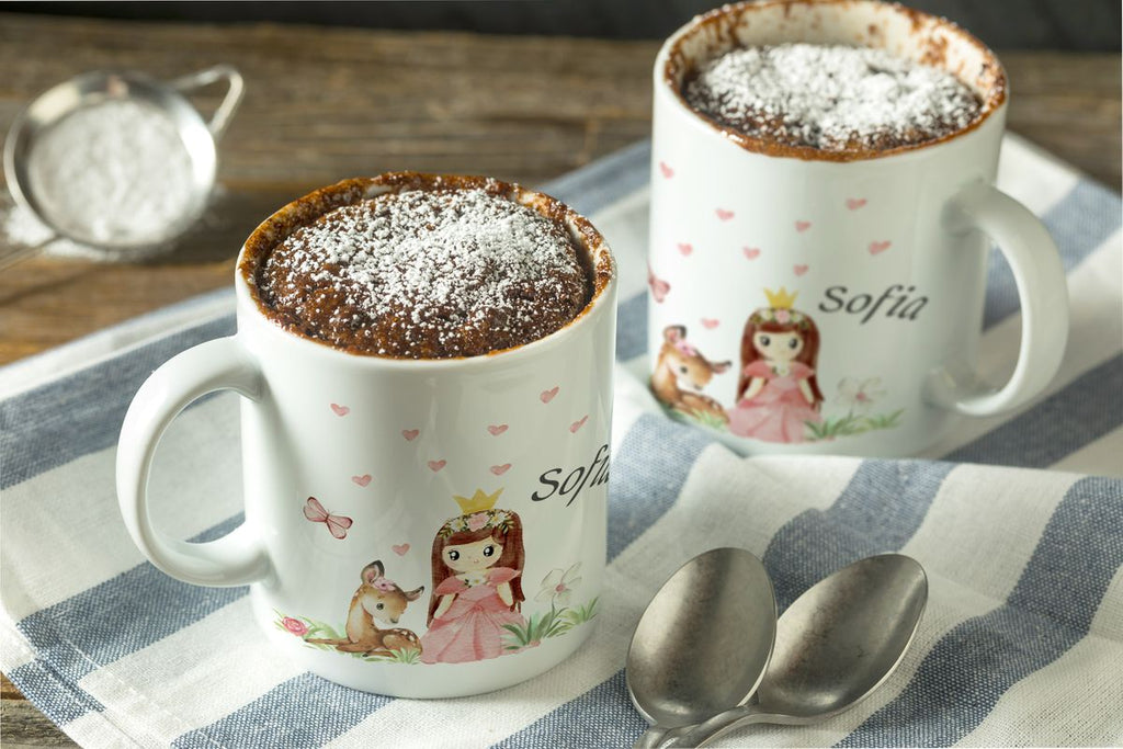 Keramik Tasse Prinzessin & Reh mit Wunschname - von Mikalino