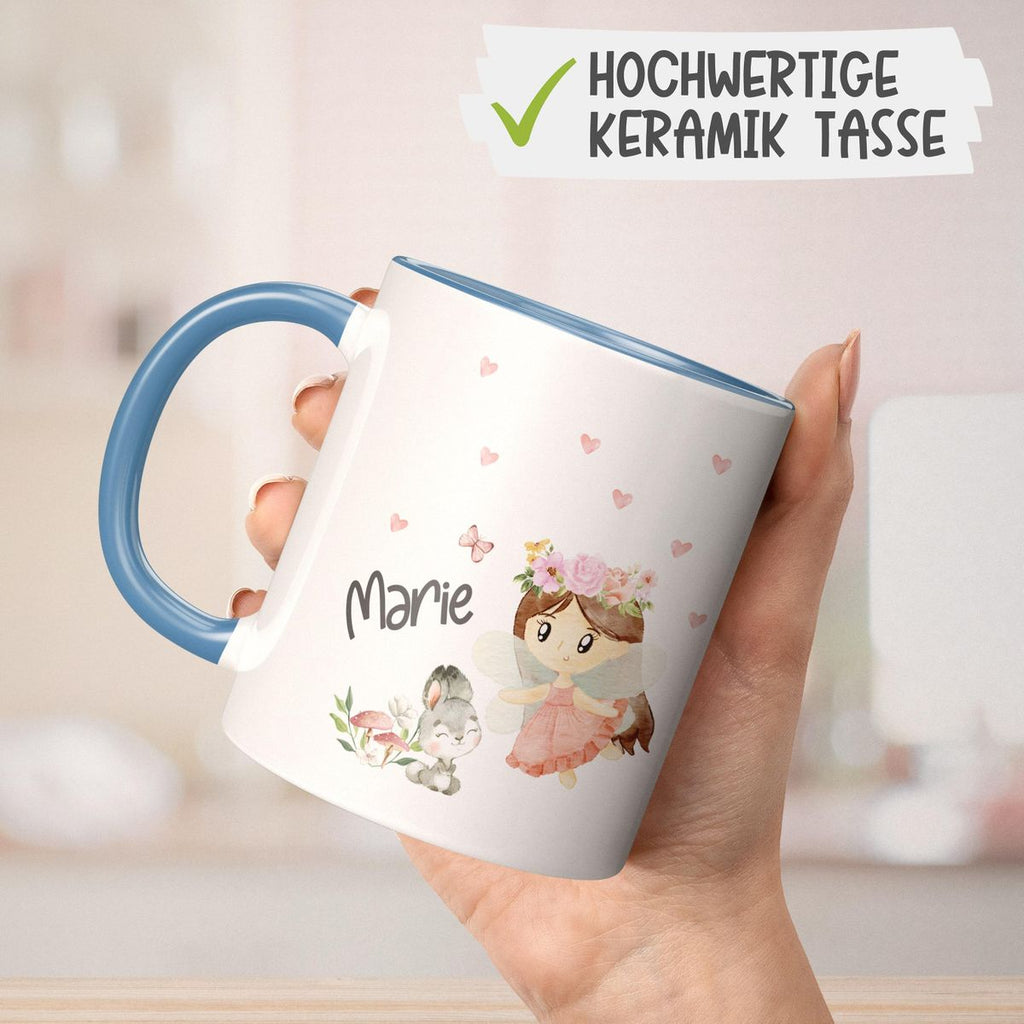 Keramik Tasse Kleine Fee mit Wunschname - von Mikalino