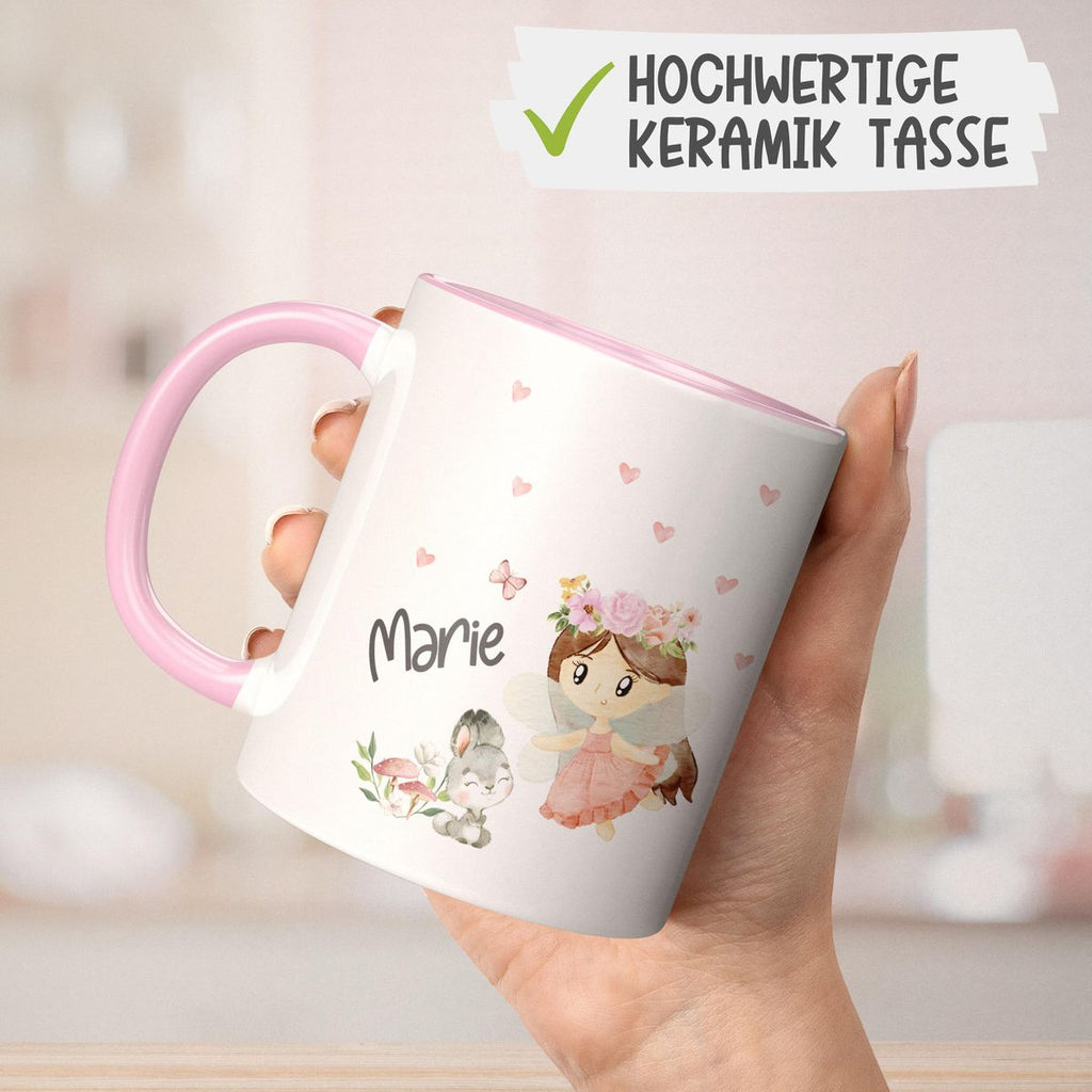 Keramik Tasse Kleine Fee mit Wunschname - von Mikalino