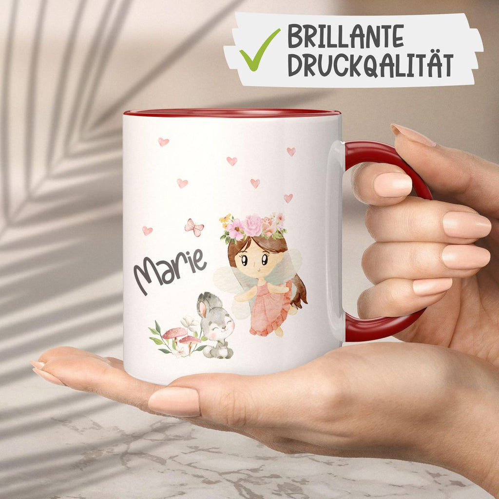 Keramik Tasse Kleine Fee mit Wunschname - von Mikalino