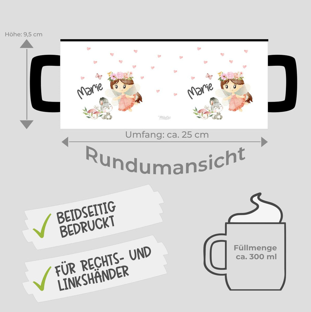 Keramik Tasse Kleine Fee mit Wunschname - von Mikalino