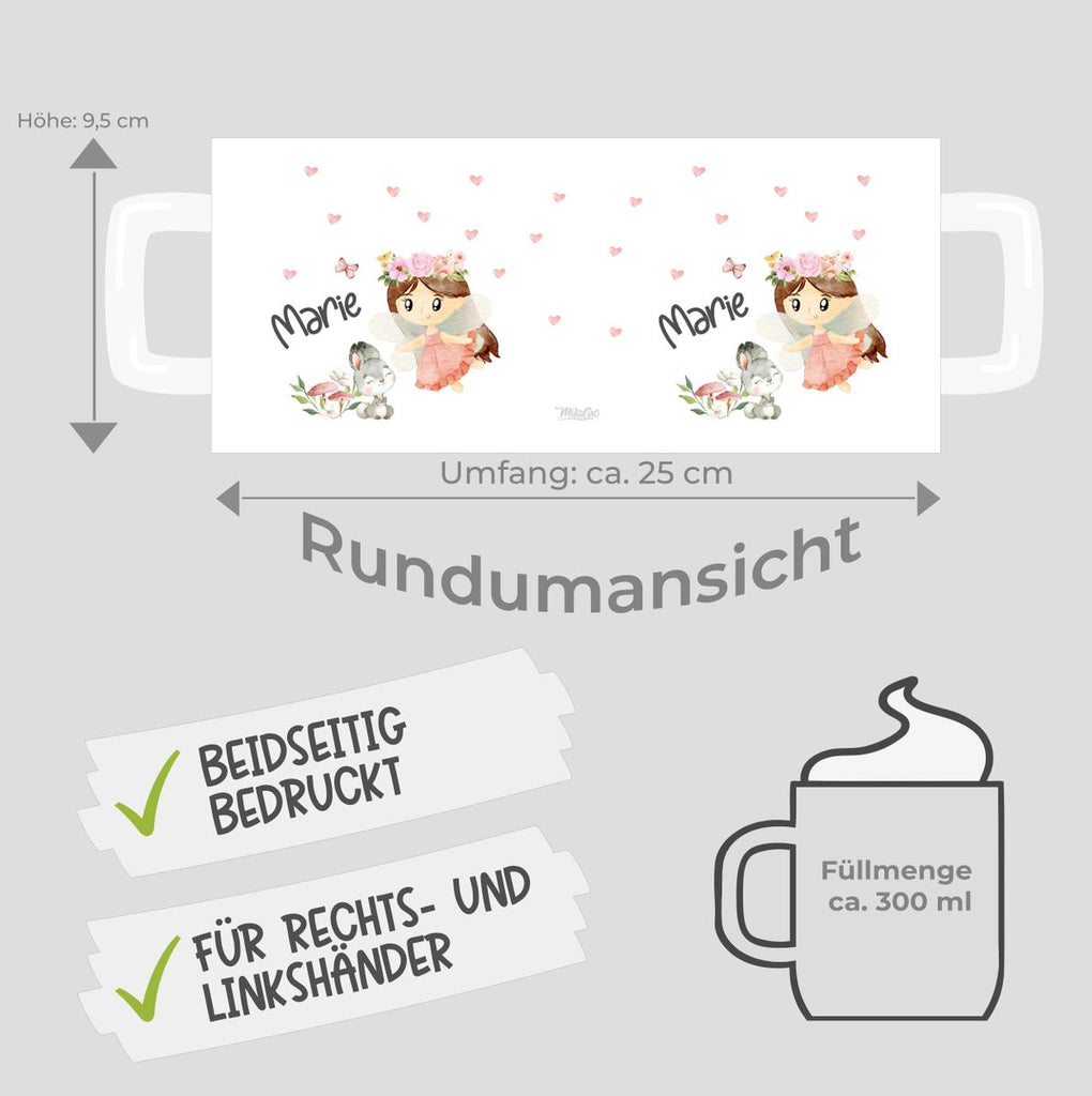 Keramik Tasse Kleine Fee mit Wunschname - von Mikalino