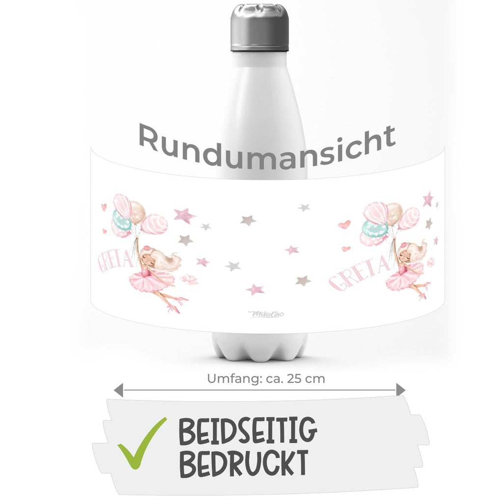 Thermo Trinkflasche Kleine Ballerina mit Wunschname - von Mikalino