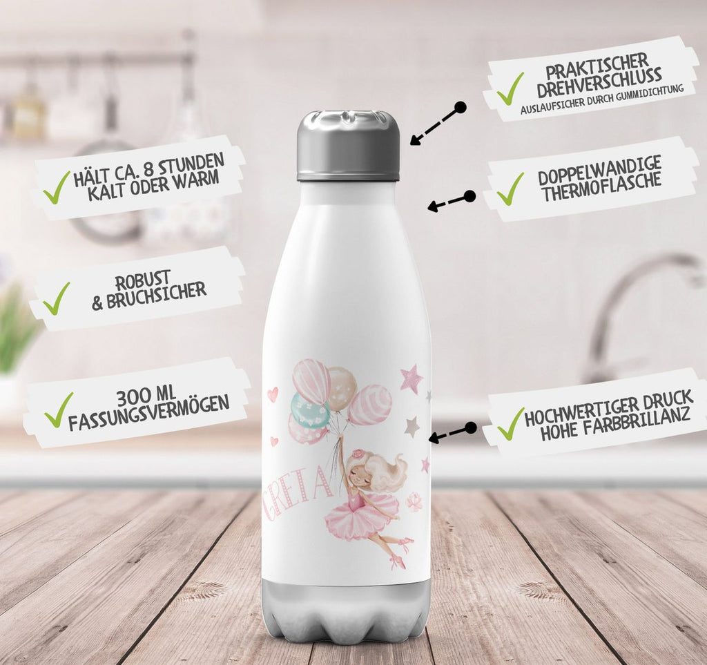 Thermo Trinkflasche Kleine Ballerina mit Wunschname - von Mikalino