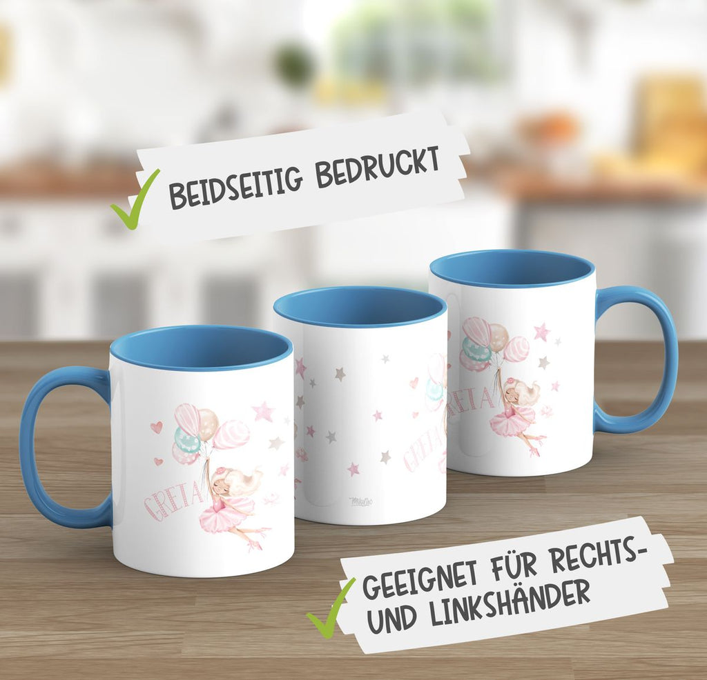 Keramik Tasse Kleine Ballerina mit Wunschname - von Mikalino