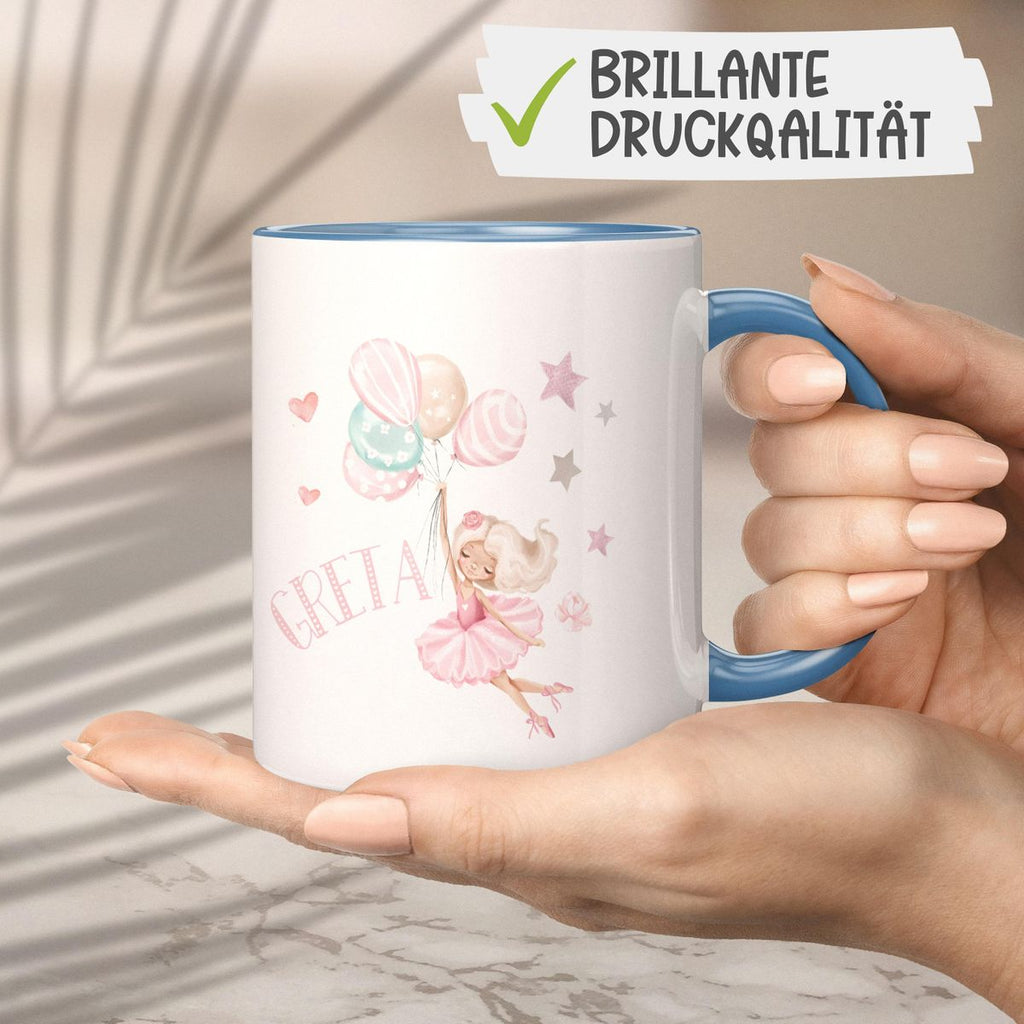 Keramik Tasse Kleine Ballerina mit Wunschname - von Mikalino