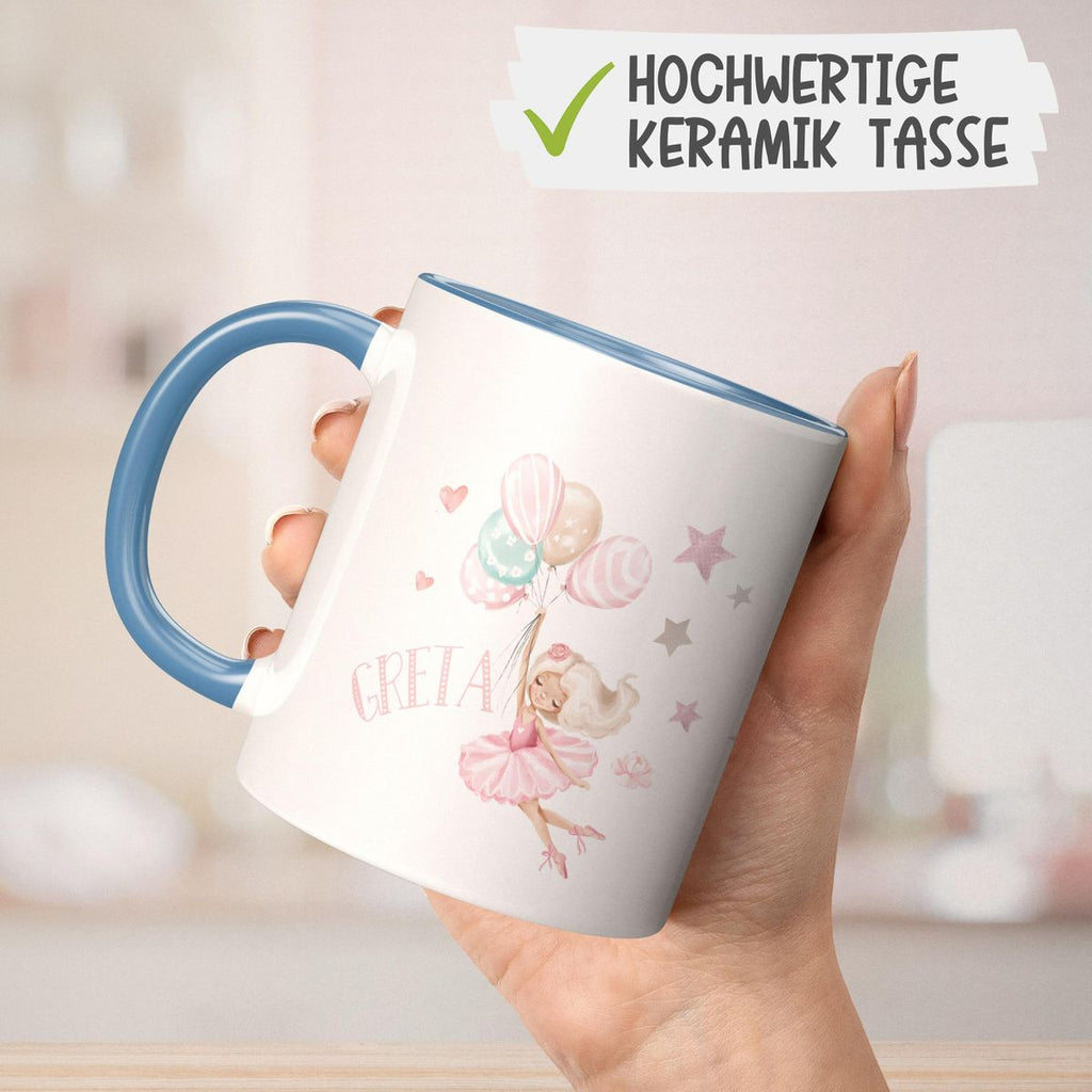 Keramik Tasse Kleine Ballerina mit Wunschname - von Mikalino