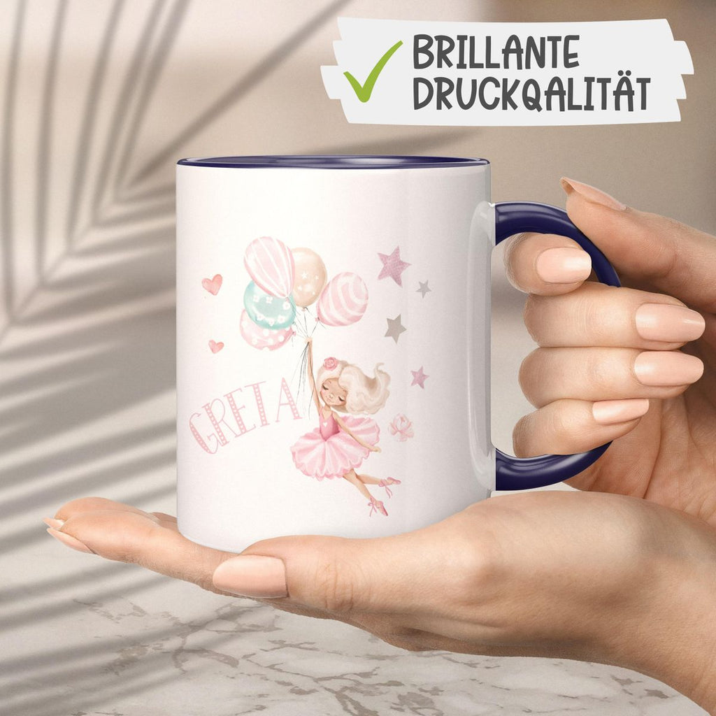 Keramik Tasse Kleine Ballerina mit Wunschname - von Mikalino