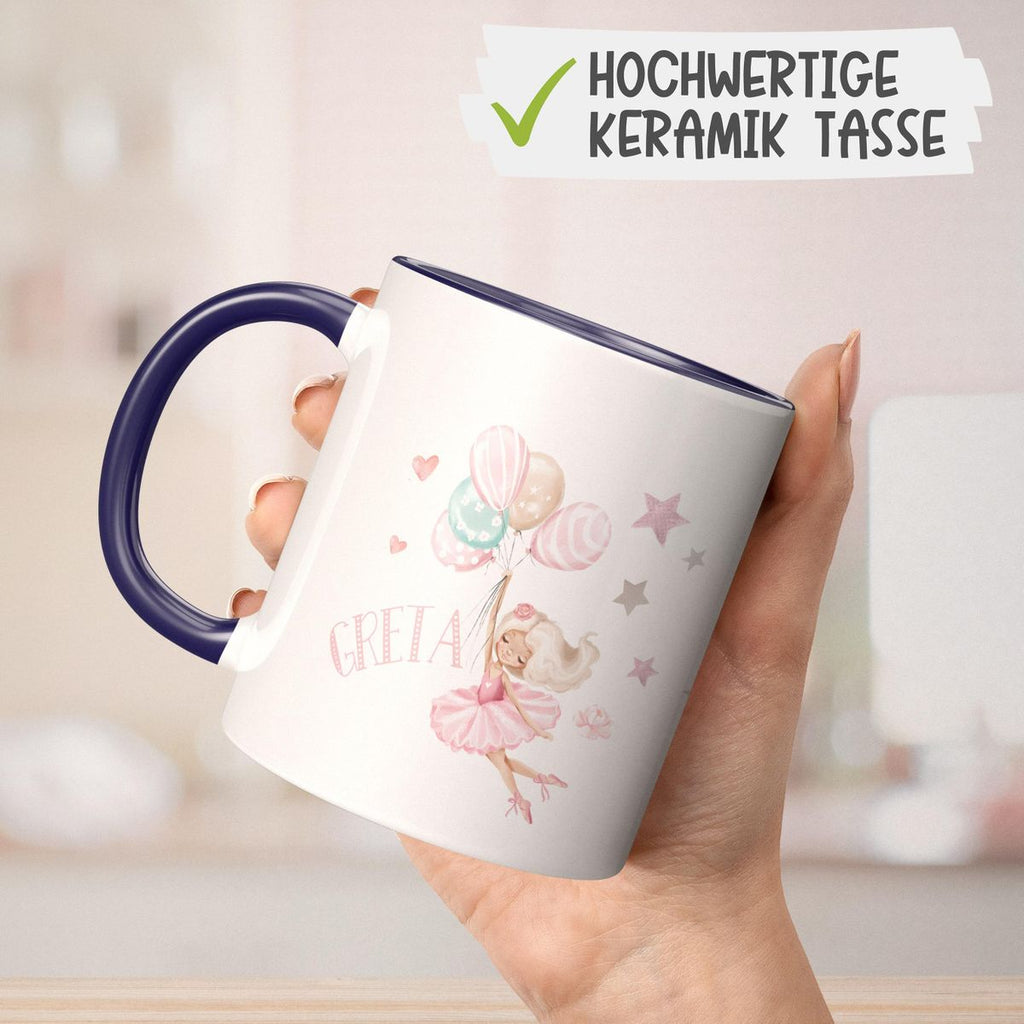 Keramik Tasse Kleine Ballerina mit Wunschname - von Mikalino