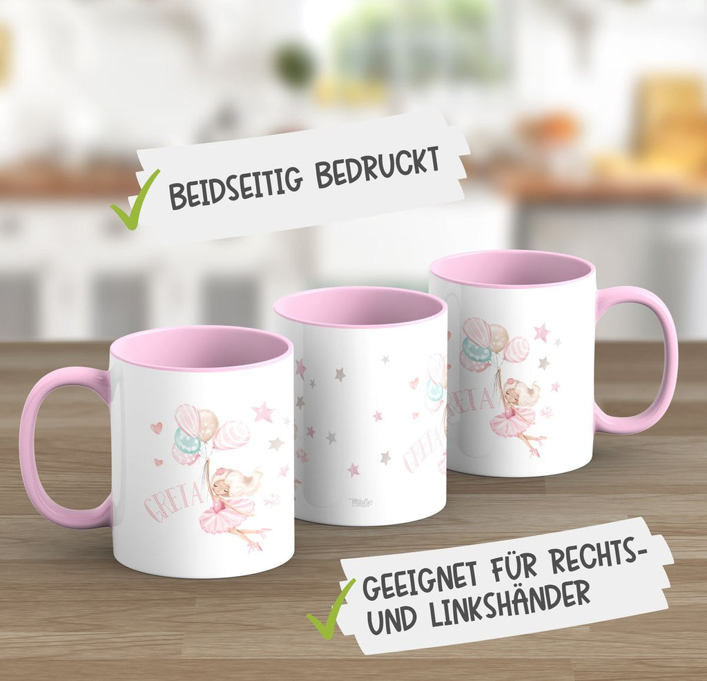 Keramik Tasse Kleine Ballerina mit Wunschname - von Mikalino