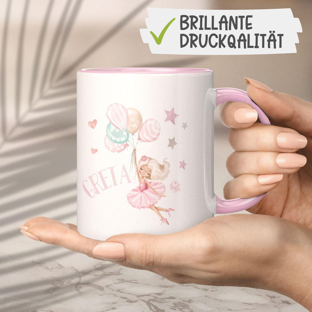 Keramik Tasse Kleine Ballerina mit Wunschname - von Mikalino