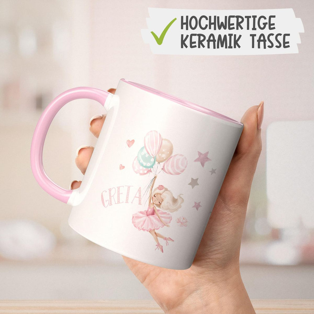 Keramik Tasse Kleine Ballerina mit Wunschname - von Mikalino