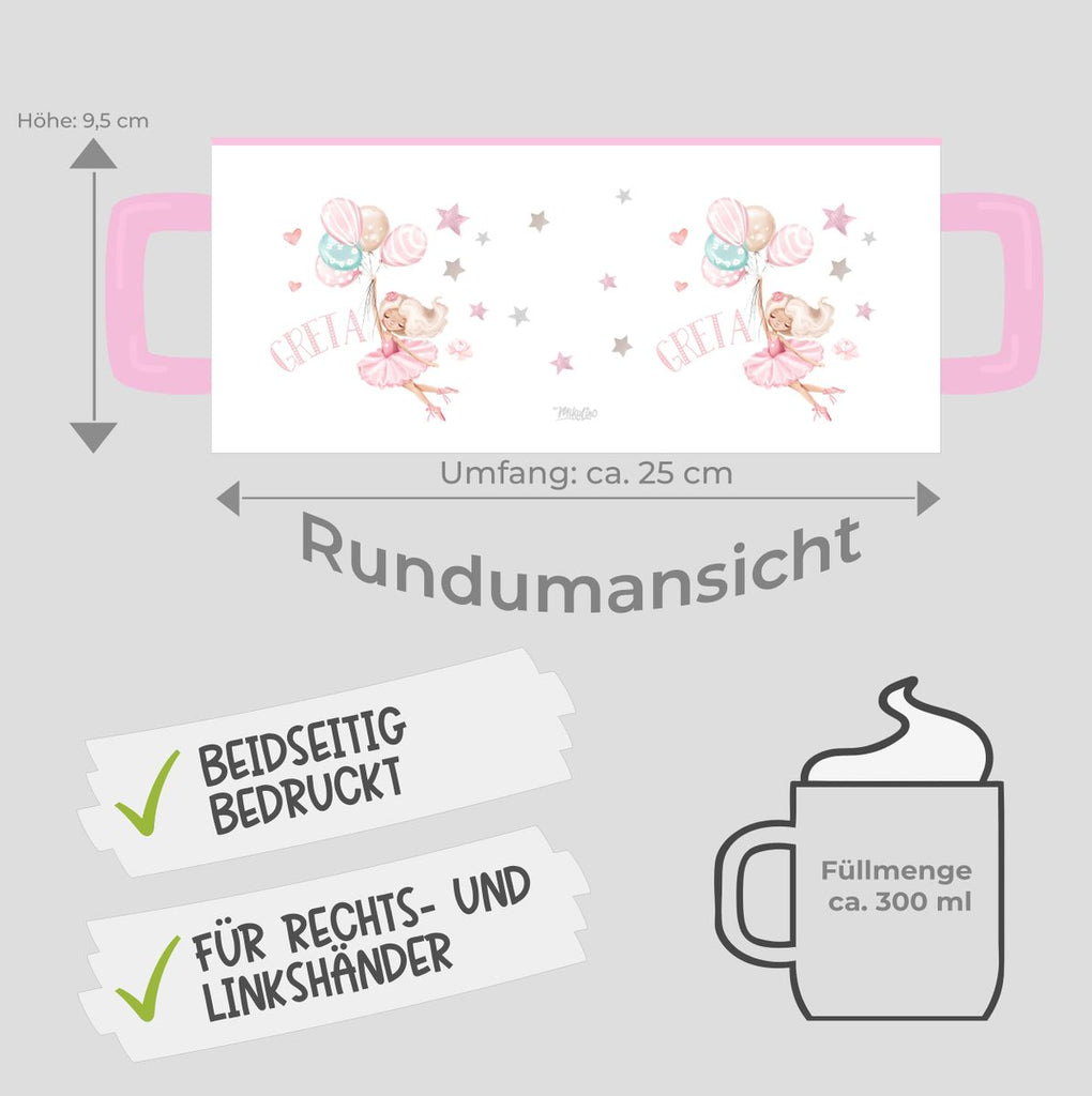 Keramik Tasse Kleine Ballerina mit Wunschname - von Mikalino