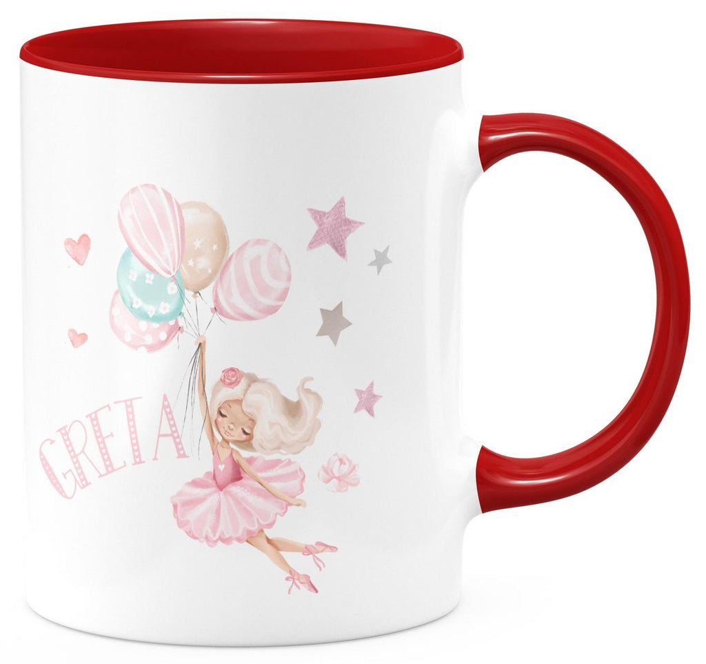 Keramik Tasse Kleine Ballerina mit Wunschname - von Mikalino