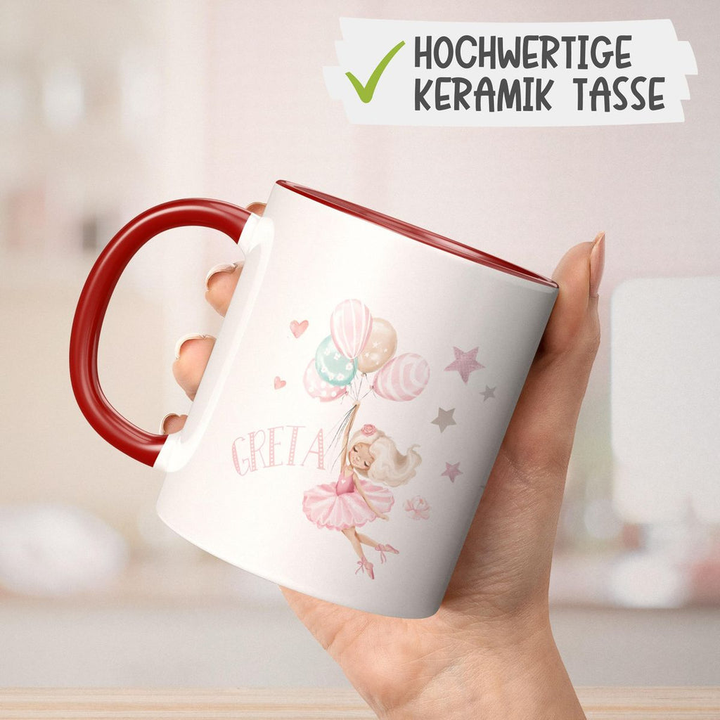 Keramik Tasse Kleine Ballerina mit Wunschname - von Mikalino