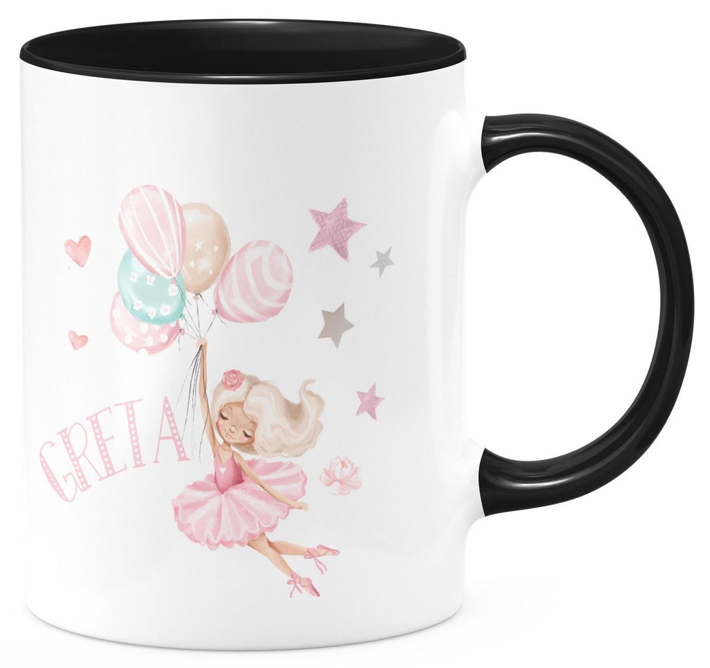 Keramik Tasse Kleine Ballerina mit Wunschname - von Mikalino