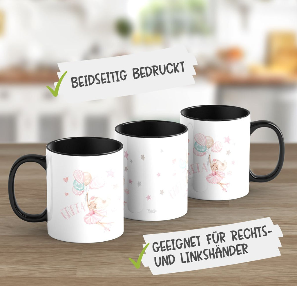 Keramik Tasse Kleine Ballerina mit Wunschname - von Mikalino