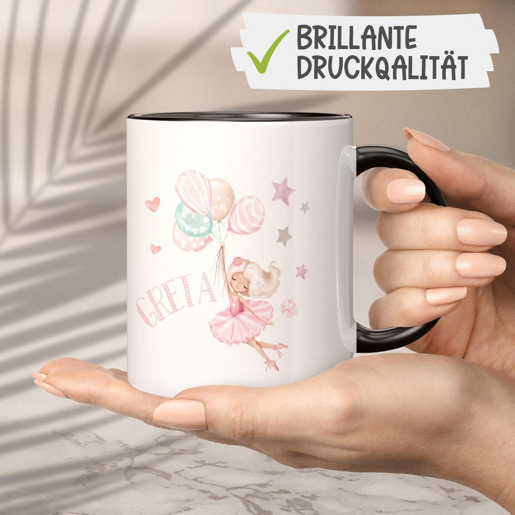 Keramik Tasse Kleine Ballerina mit Wunschname - von Mikalino