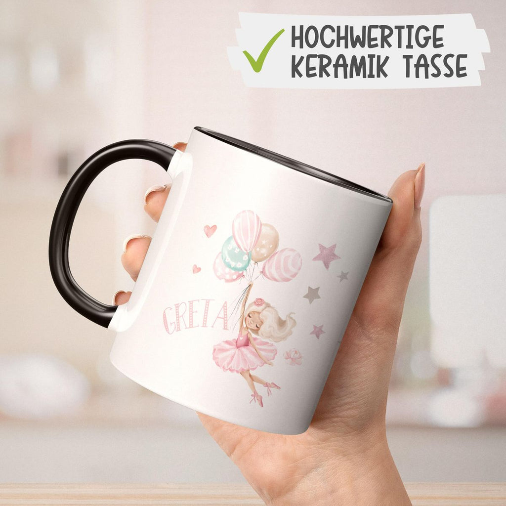 Keramik Tasse Kleine Ballerina mit Wunschname - von Mikalino