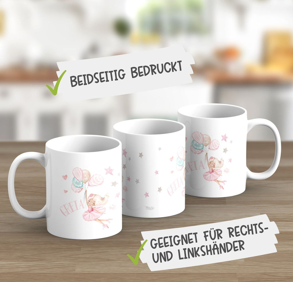 Keramik Tasse Kleine Ballerina mit Wunschname - von Mikalino