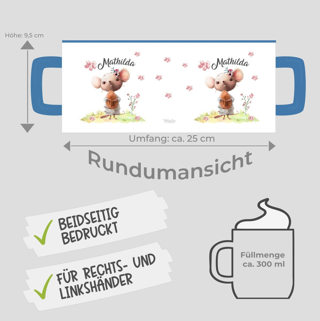 Keramik Tasse Kleine Maus mit Wunschname - von Mikalino