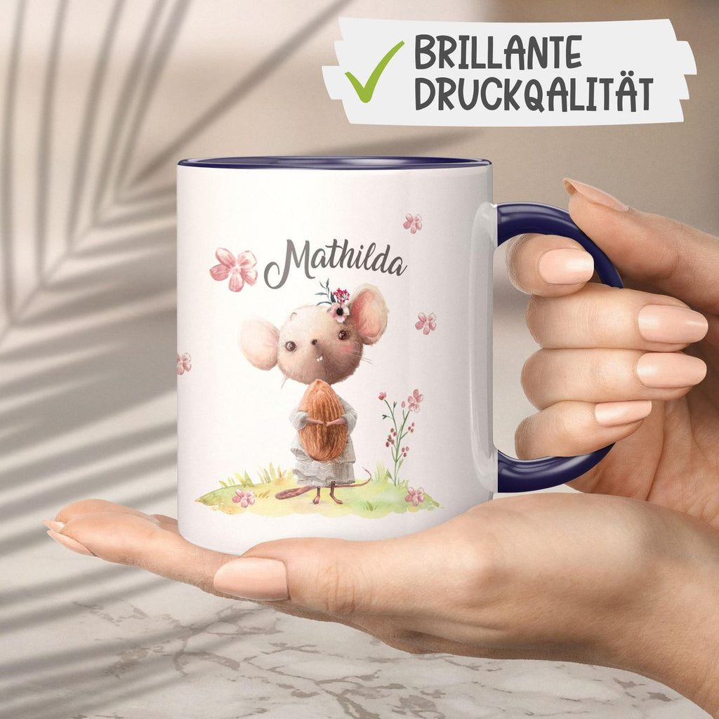 Keramik Tasse Kleine Maus mit Wunschname - von Mikalino