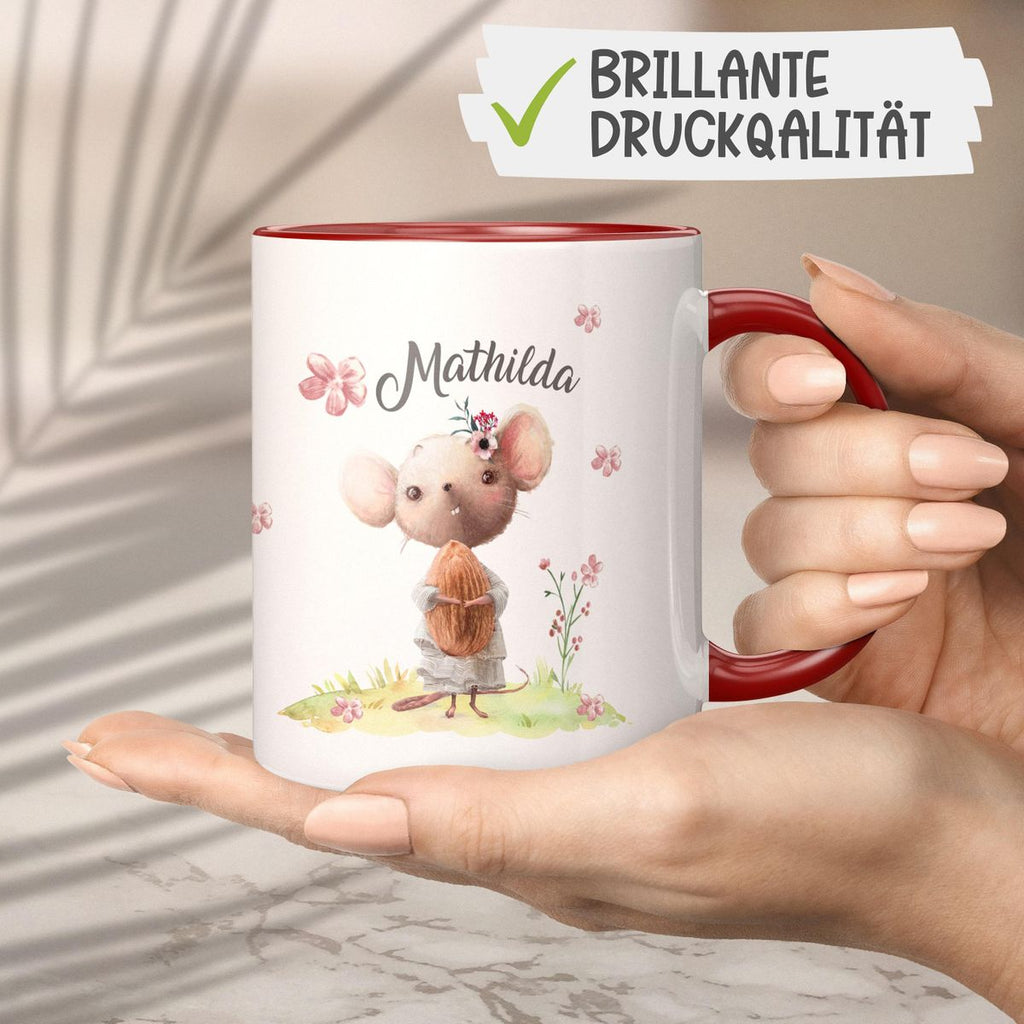 Keramik Tasse Kleine Maus mit Wunschname - von Mikalino