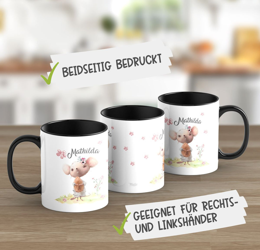 Keramik Tasse Kleine Maus mit Wunschname - von Mikalino