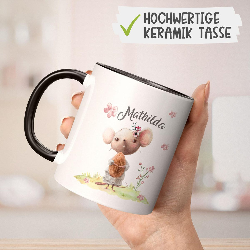 Keramik Tasse Kleine Maus mit Wunschname - von Mikalino