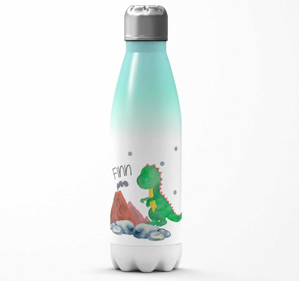 Thermo Trinkflasche Kleiner Dinosaurier mit Wunschname - von Mikalino