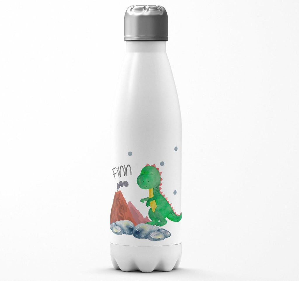 Thermo Trinkflasche Kleiner Dinosaurier mit Wunschname - von Mikalino