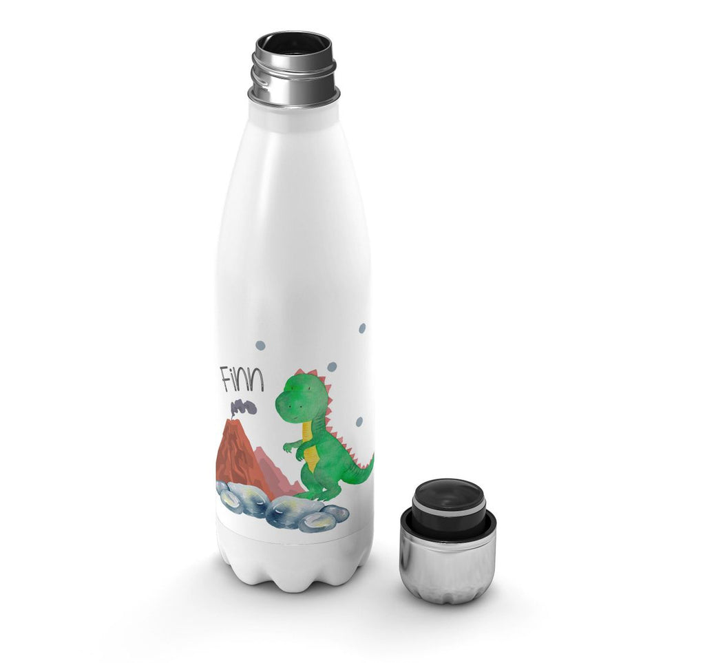 Thermo Trinkflasche Kleiner Dinosaurier mit Wunschname - von Mikalino