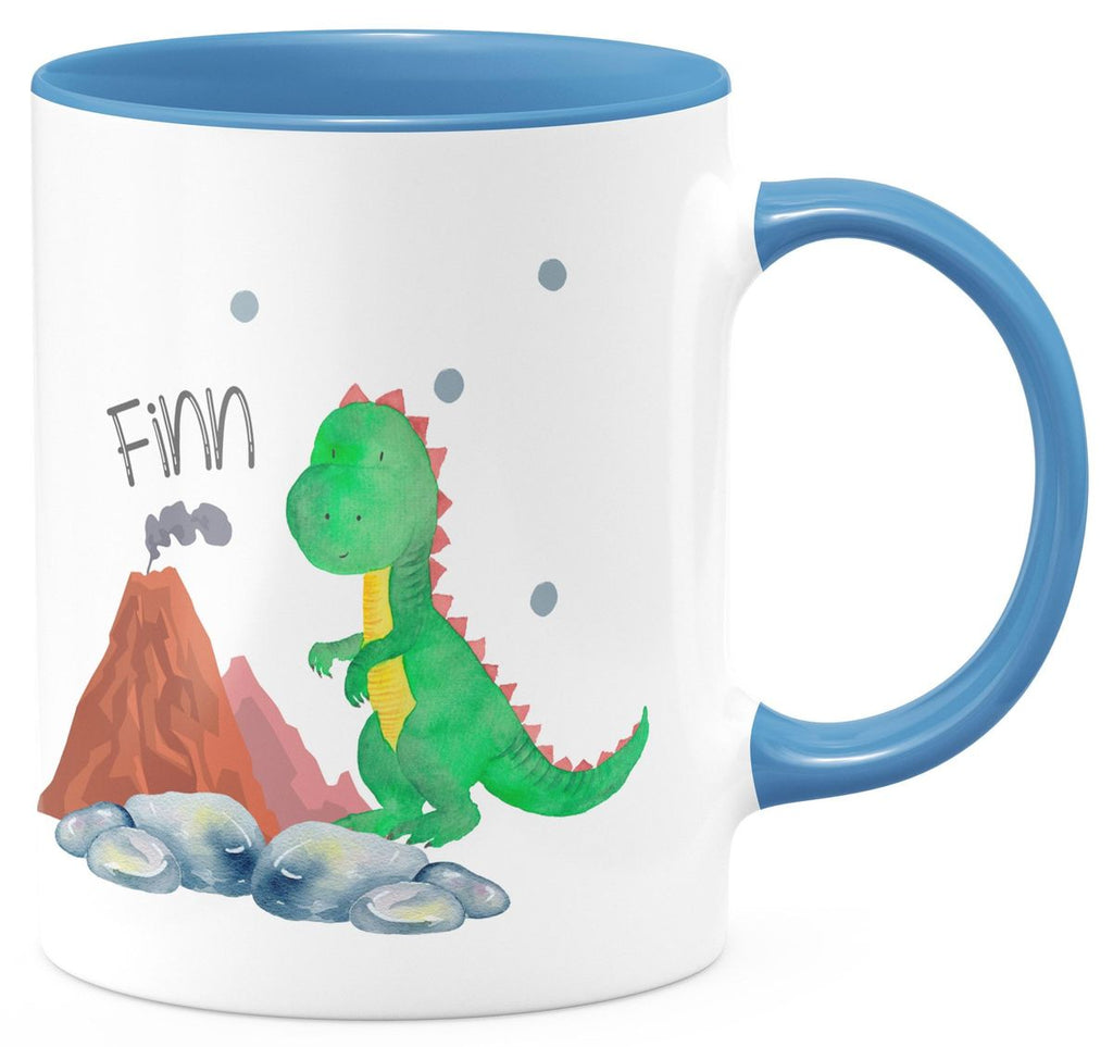 Keramik Tasse Kleiner Dinosaurier mit Wunschname - von Mikalino