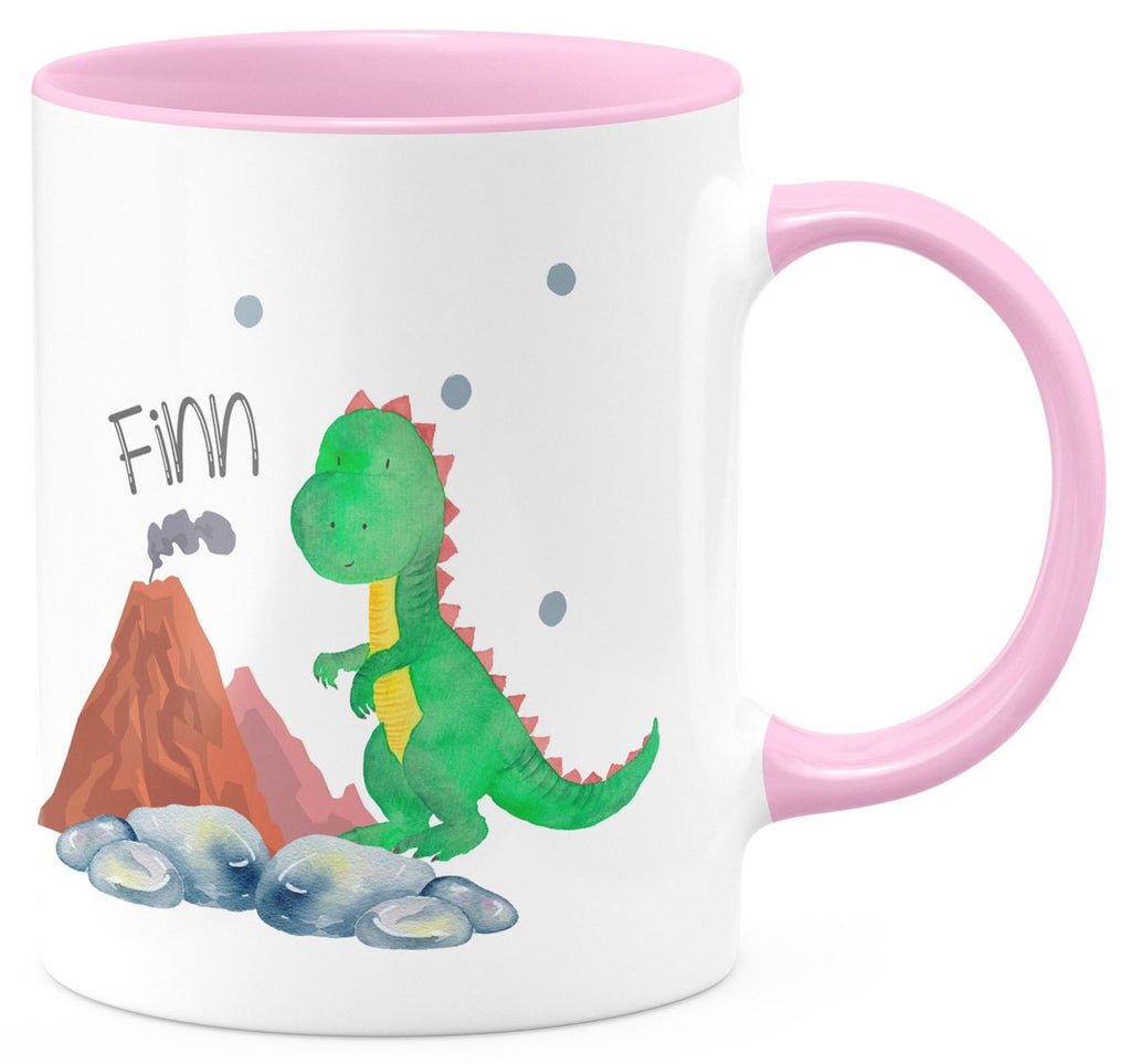 Keramik Tasse Kleiner Dinosaurier mit Wunschname - von Mikalino