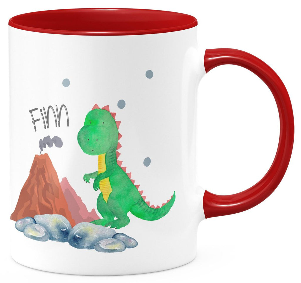 Keramik Tasse Kleiner Dinosaurier mit Wunschname - von Mikalino