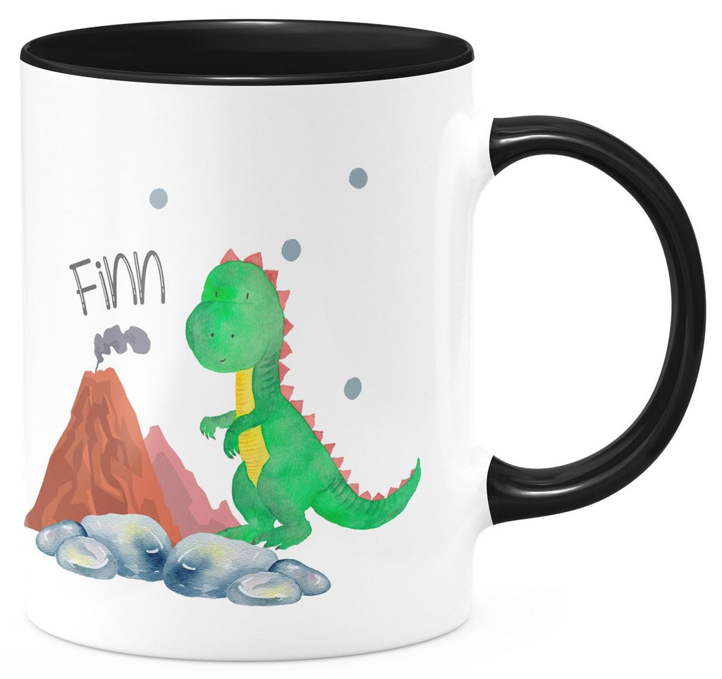 Keramik Tasse Kleiner Dinosaurier mit Wunschname - von Mikalino