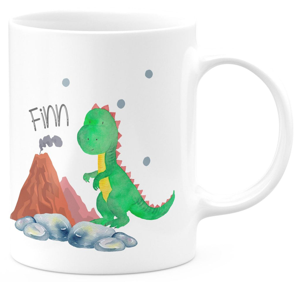 Keramik Tasse Kleiner Dinosaurier mit Wunschname - von Mikalino