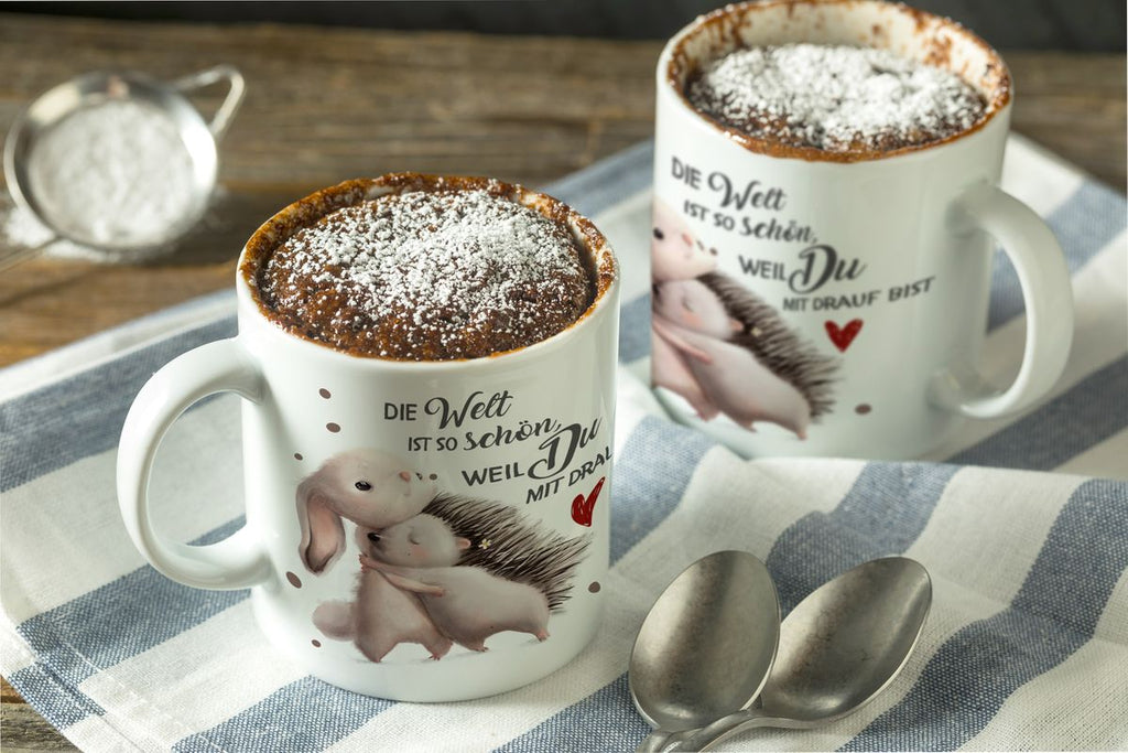 Keramik Tasse Die Welt ist so schön, weil Du mit drauf bist Hase und Igel - von Mikalino