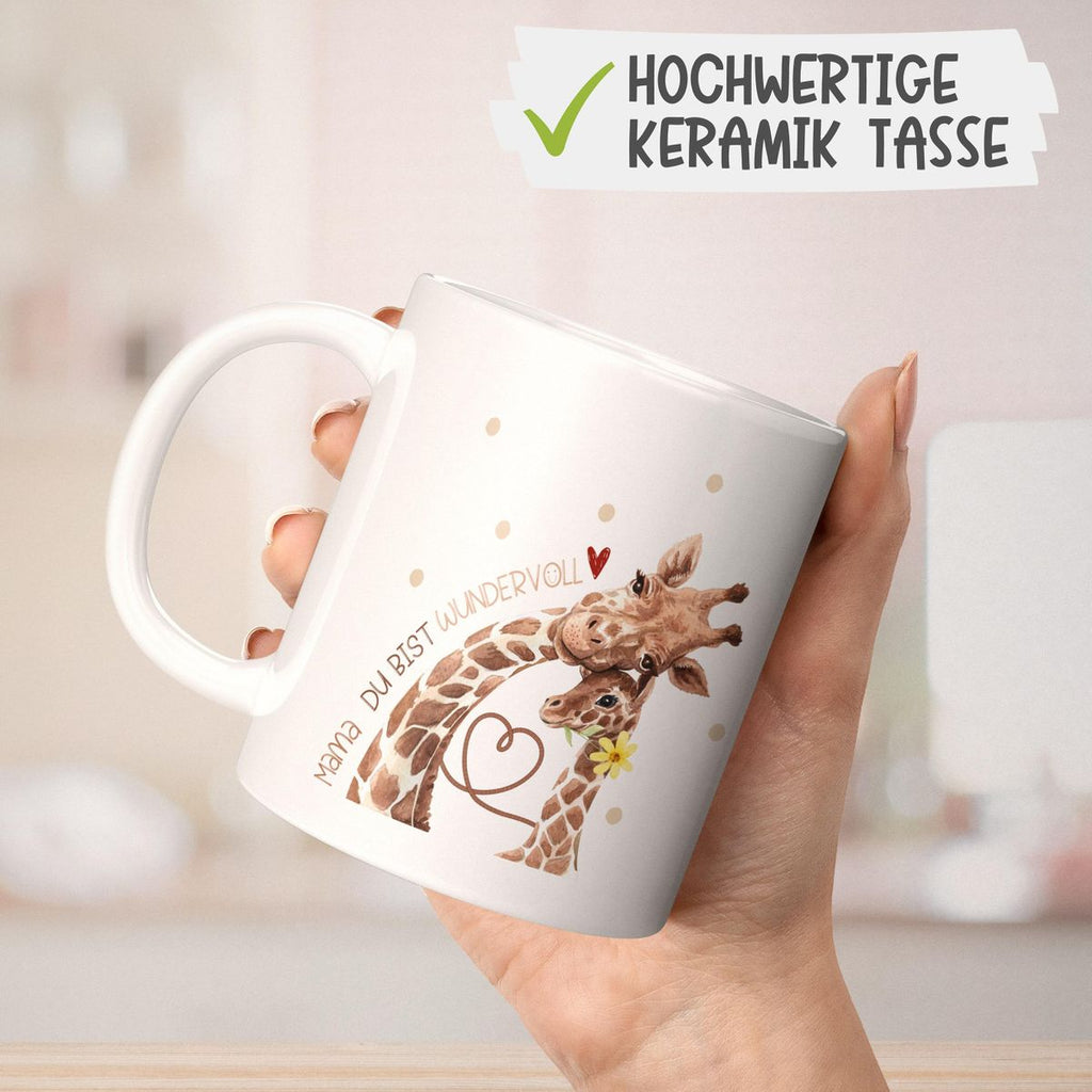 Keramik Tasse Mama Du bist wundervoll - von Mikalino