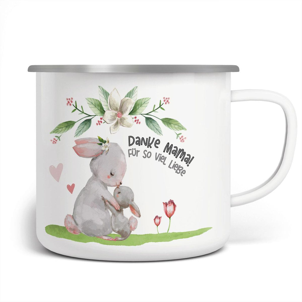 Emaille Tasse Danke Mama für so viel Liebe - von Mikalino