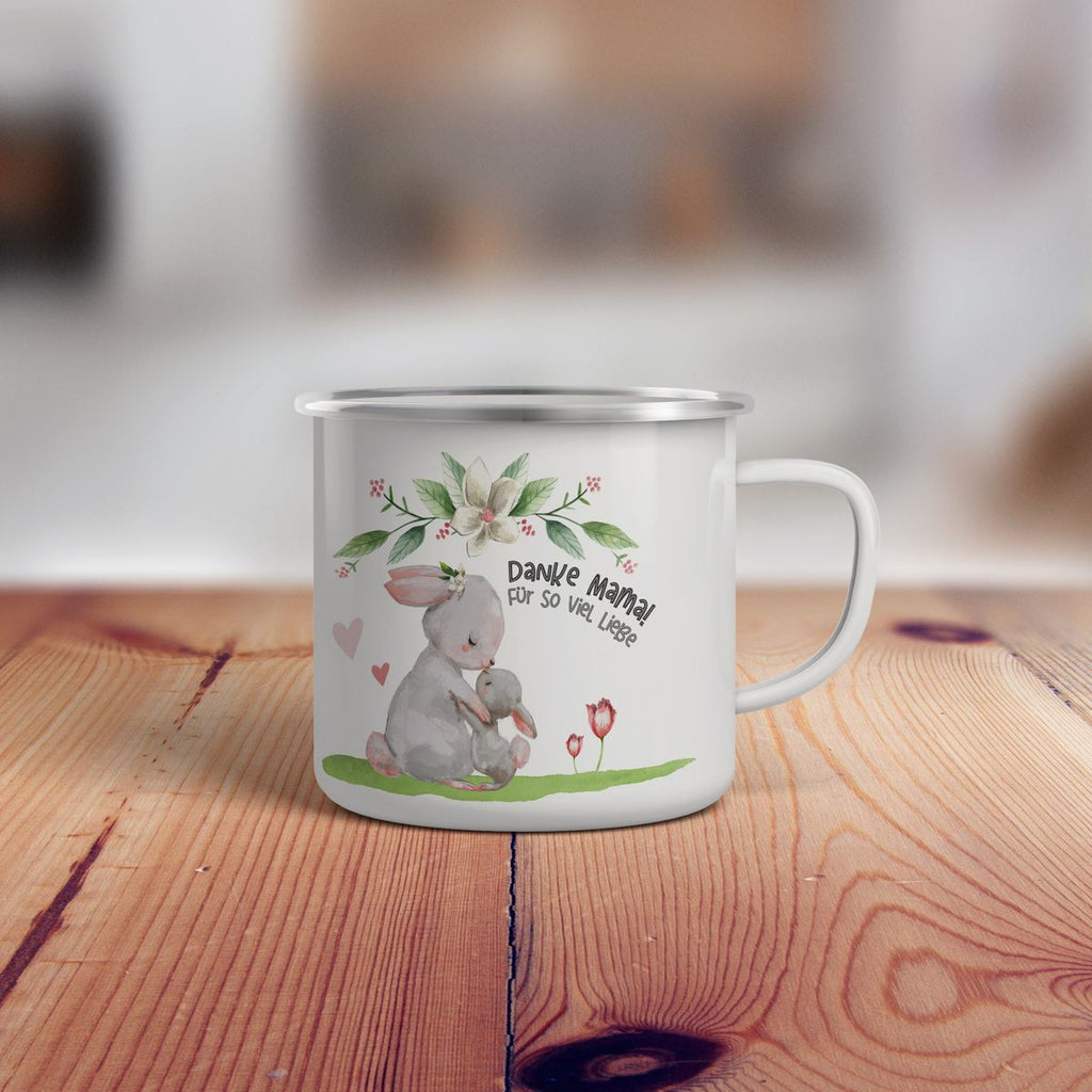 Emaille Tasse Danke Mama für so viel Liebe - von Mikalino