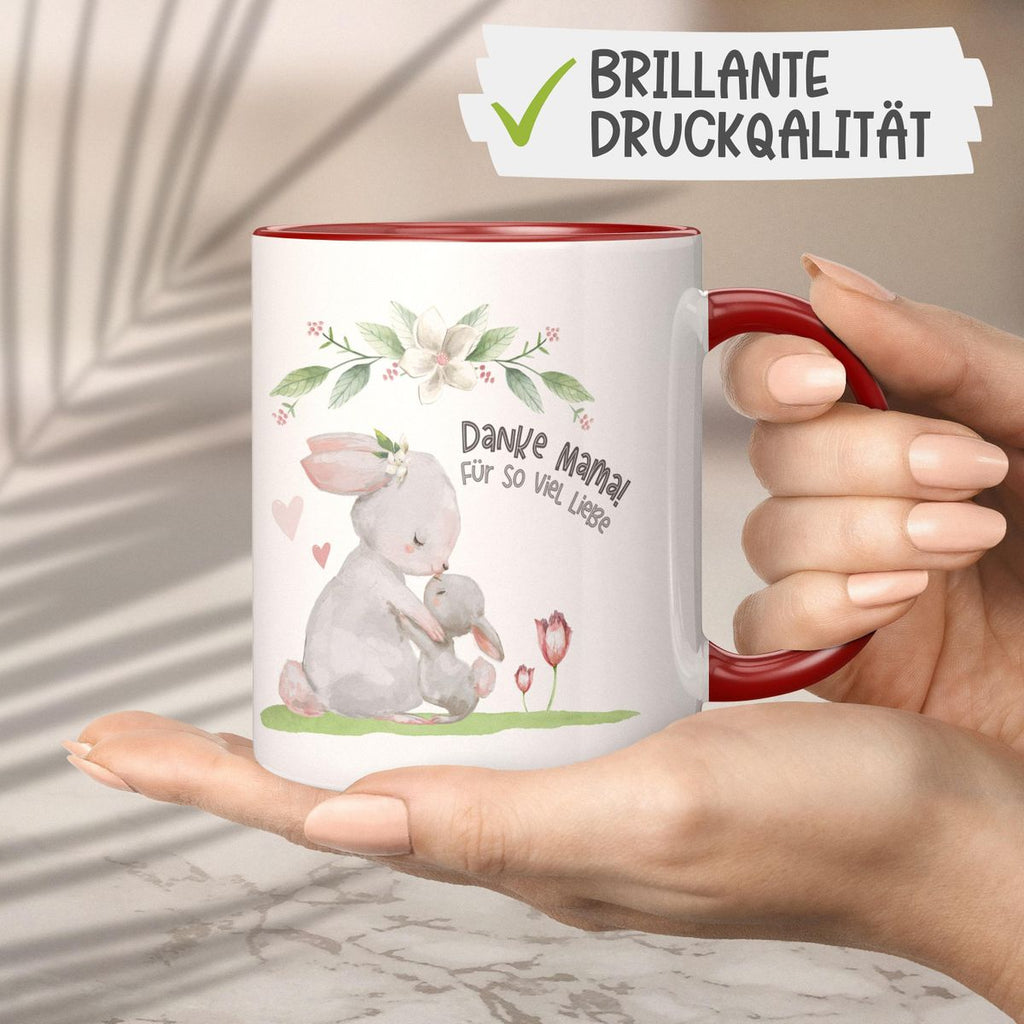 Keramik Tasse Danke Mama für so viel Liebe - von Mikalino