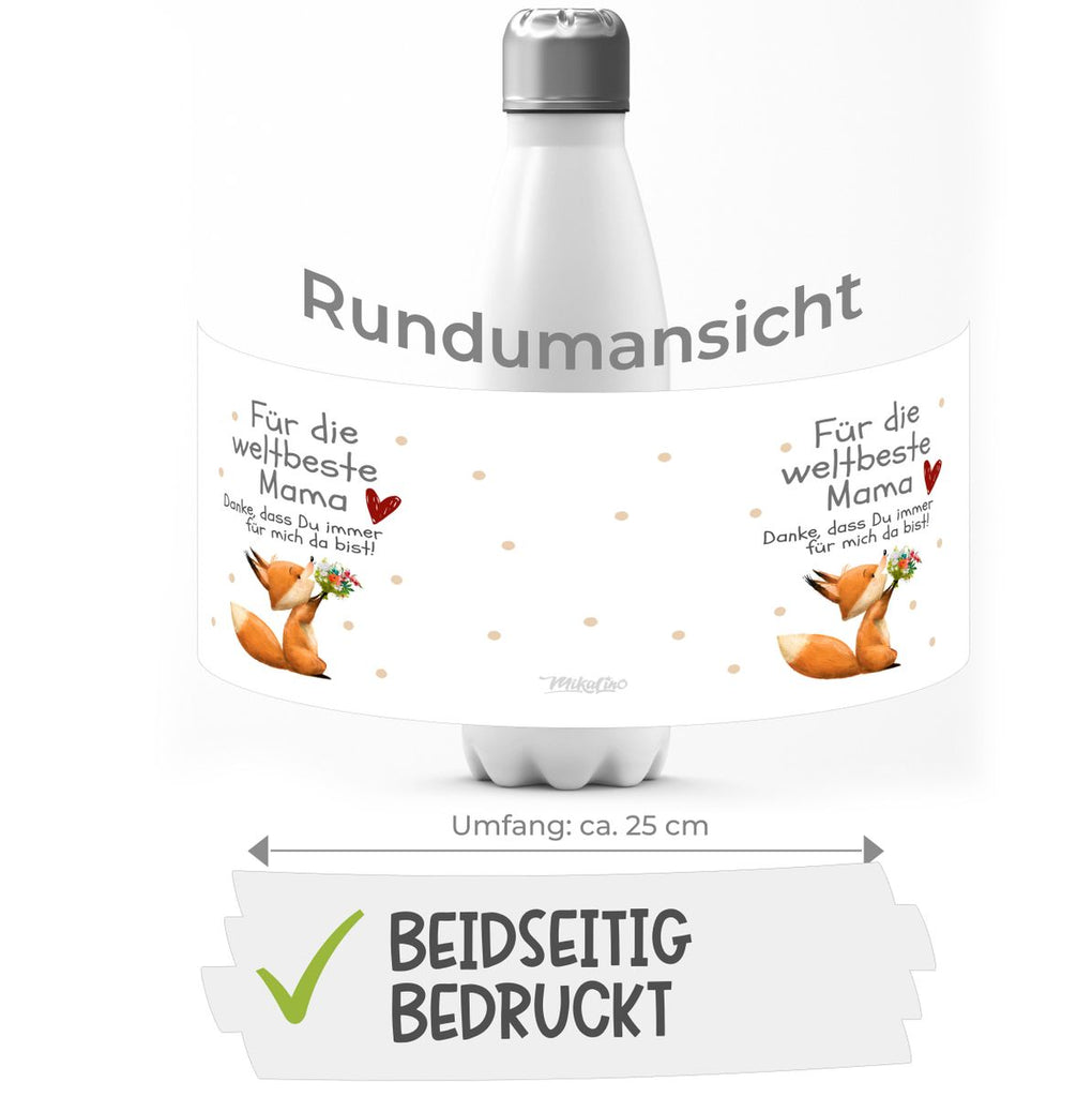 Thermo Trinkflasche Danke dass Du immer für mich da bist weltbeste Mama - von Mikalino